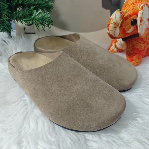 The Row Tan Suede Slippers Minimalist Design - Picture 2 of 6